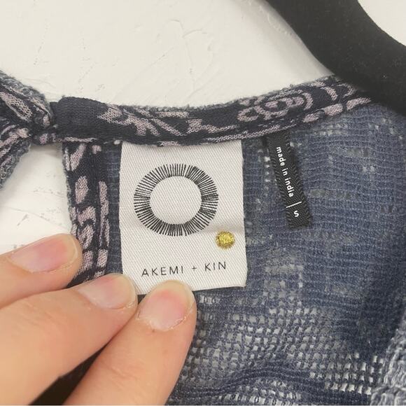 Akemi & Kin Paisley Print 3/4 Sleeve Flare Boho Blouse Womens S Cottage Core - Picture 2 of 10